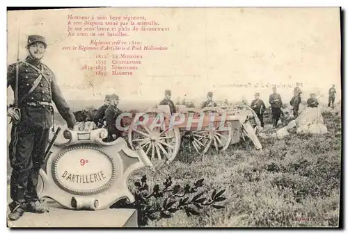 Cartes postales Militaria 9eme d&#39artillerie