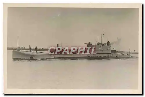 CARTE PHOTO Bateau de guerre Sous-marin