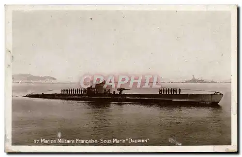 Cartes postales Bateau de guerre Sous-marin Dauphin