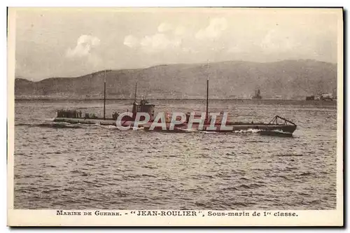 Cartes postales Bateau de guerre Jean Roulier Sous-marin de 1ere classe