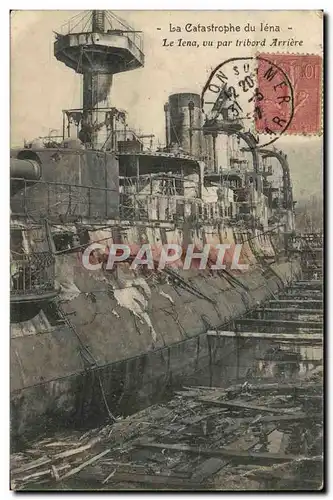Cartes postales Bateau de guerre La catastrophe du Iena Le Iena vu par tribord arriere