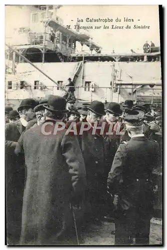 Ansichtskarte AK Bateau de guerre La catastrophe du Iena M Thomson sur les lieux du sinistre