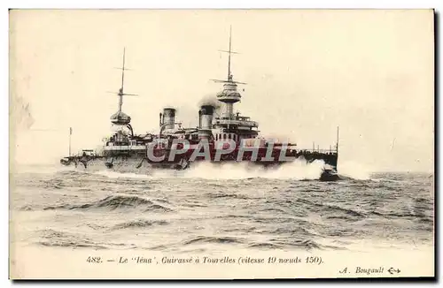 Cartes postales Bateau de guerre Le Iena Cuirasse a tourelles