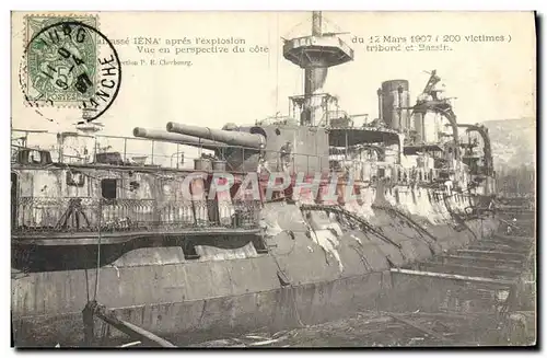 Cartes postales Bateau de guerre La catastrophe du Iena Vue en perspective