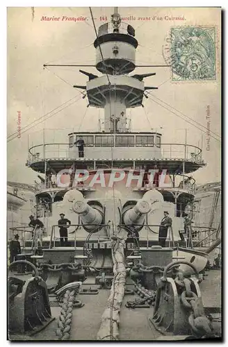 Cartes postales Bateau de guerre Tourelle avant d&#39un cuirasse