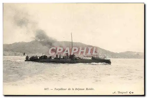 Ansichtskarte AK Bateau de guerre Torpilleur de la defense mobile