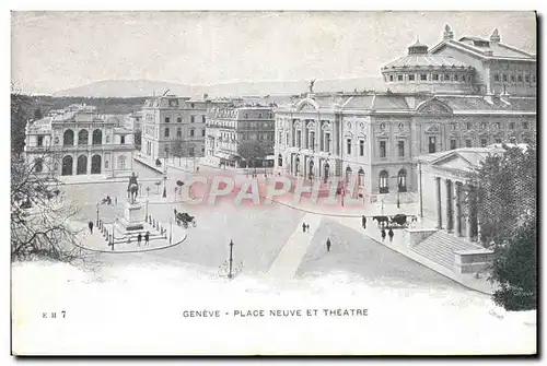 Cartes postales Geneve Place Neuve et theatre
