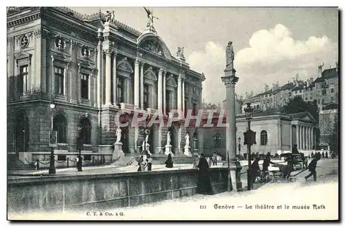 Cartes postales Geneve Le theatre et le musee Rath