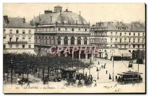 Cartes postales Le theatre Le Havre Tramway