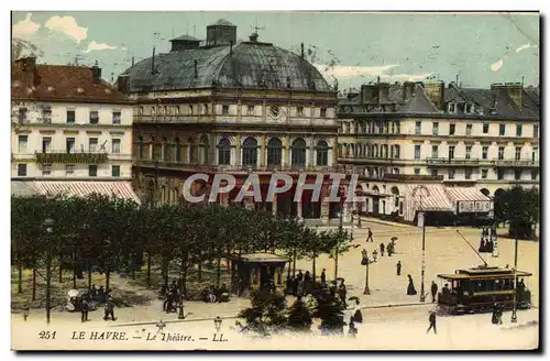 Cartes postales Le theatre Le Havre Tramway