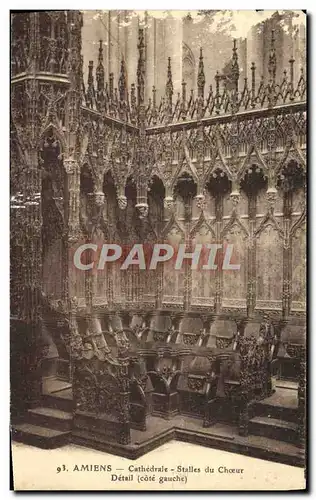 Ansichtskarte AK Amiens Cathedrale Stalles du Choeur Detail Cote gauche