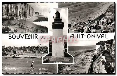 Cartes postales moderne Ault Onival Les falaises Le sable La plage en ete