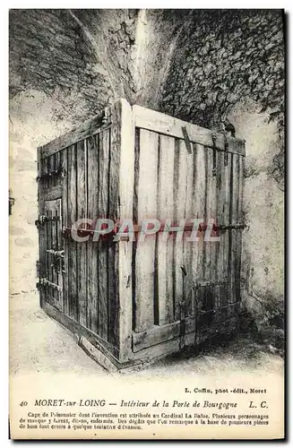 Cartes postales Moret sur Loing Interieur de la porte de Bourgogne Prison Cage de prisonnier