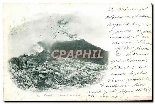 Ansichtskarte AK Volcan Vesuvio cratere in eruzione