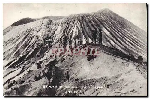 Ansichtskarte AK Volcan Il cratere del Vesuvio dopo l&#39eruzione Aprile 1906