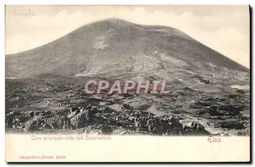 Ansichtskarte AK Volcan Etna Cono principale visto dall Osservatorio