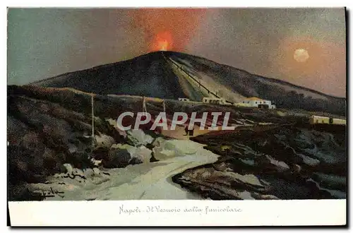 Ansichtskarte AK Volcan Napoli Il Vesuvio dalla funicolare