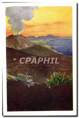 Cartes postales Volcan Vesuvius railway and funicular
