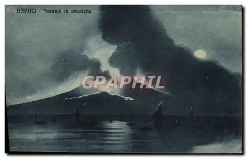 Ansichtskarte AK Volcan Napoli Vesuvia in eruzione