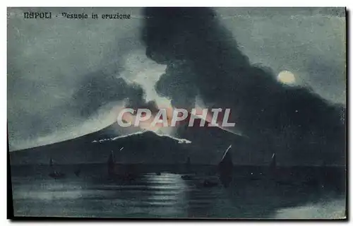 Cartes postales Volcan Napoli Vesuvia in eruzione