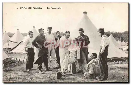 Ansichtskarte AK Militaria Coiffeur Perruquier Camp de mailly