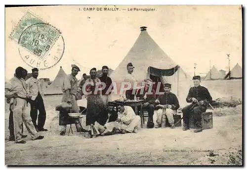 Ansichtskarte AK Militaria Coiffeur Perruquier Camp de Mailly