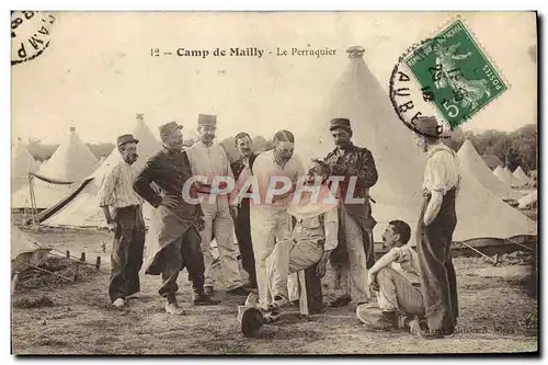 Cartes postales Militaria Coiffeur Perruquier Camp de mailly