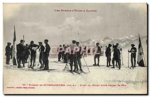Cartes postales Sports d&#39hiver Ski Plateau de Superbagneres Avant le depart d&#39une course en skis