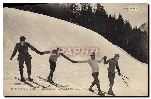 Cartes postales Sports d&#39hiver Ski Exercices de skis Une descente