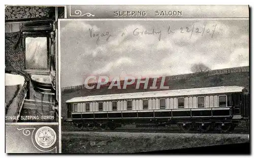 Cartes postales Train Locomotive Sleeping saloon Coventry 1907