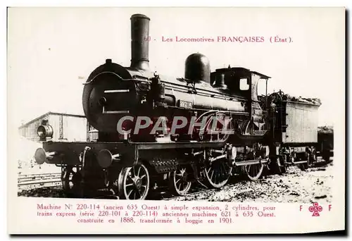 Cartes postales Train Locomotive Machine 220 114