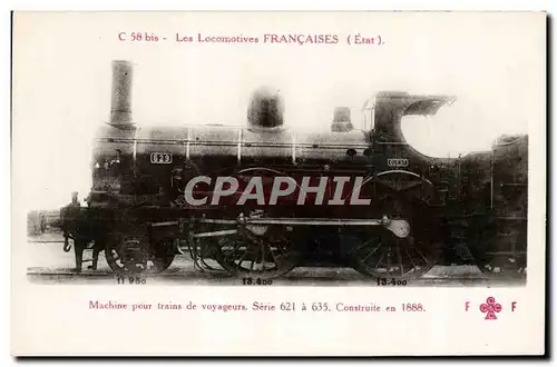 Cartes postales Train Locomotive Machine pour trains de voyageurs Serie 621 a 635