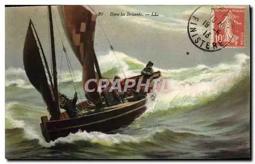 Cartes postales Bateau Voilier Dans les brisants