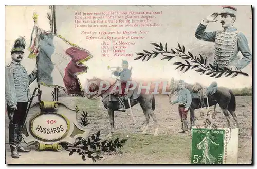Cartes postales Militaria 10eme Hussards Cheval
