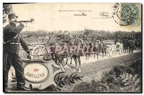 Cartes postales Militaria 38eme regiment d&#39artillerie