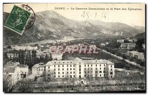 Cartes postales Militaria Digne La caserne Desmichels et le plan des Epinettes