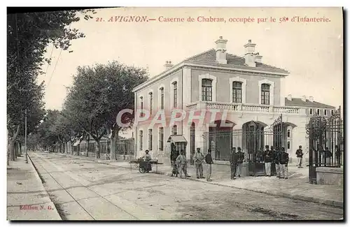 Cartes postales Militaria Avignon Caserne de Chabran 58eme d&#39infanterie
