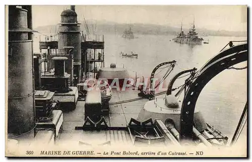 Cartes postales Bateau Guerre Le pont babord arriere d'un cuirasse
