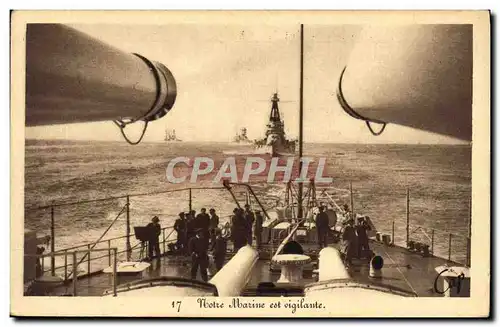 Cartes postales Bateau Guerre Notre marine est vigilante