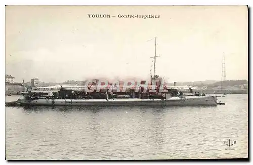 Cartes postales Bateau Guerre Toulon Contre torpilleur