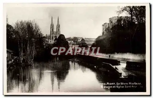 Moderne Karte Niort La Sevre Le donjon et l&#39eglise Saint Andre