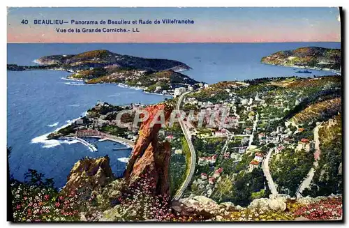 Ansichtskarte AK Beaulieu Panorama de Beaulieu et Rade Villefranche Vue de la grande corniche