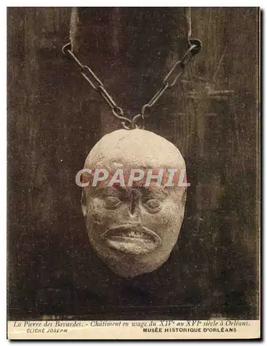 Cartes postales La pierre des bavardes Chatiment en usage Orleans