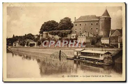 Cartes postales Mayenne Le Quai Carnot et la prison