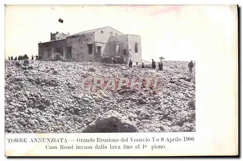 Ansichtskarte AK Volcan Torre annunziata Grande eruzione del Vesuvio 7 e 8 Aprile 1906 Casa Rossi invasa dalla la