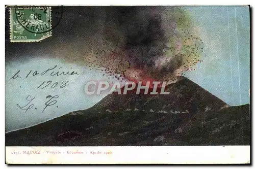 Ansichtskarte AK Volcan Napoli Vesuvio Eruzione Aprile 1906