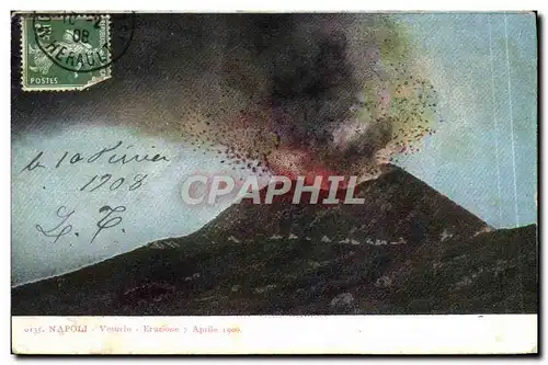 Cartes postales Volcan Napoli Vesuvio Eruzione Aprile 1906