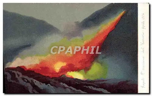 Cartes postales Volcan Napoli L&#39eruzione del Vesuvio Aprile 1906