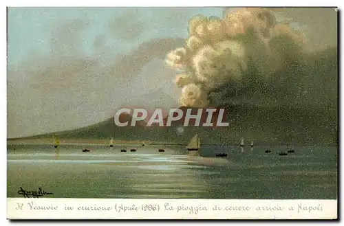 Ansichtskarte AK Volcan Il Vesuvio in eruzione Aprile 1906