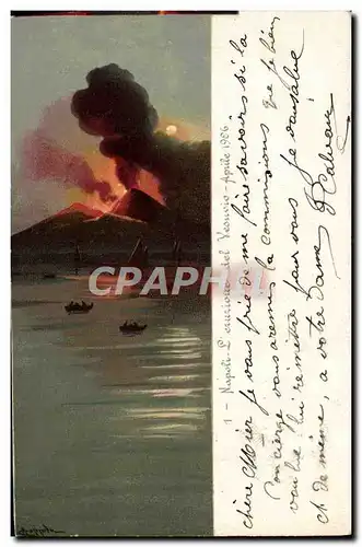 Ansichtskarte AK Volcan Napoli L&#39eruzione del Vesuvio Aprile 1906